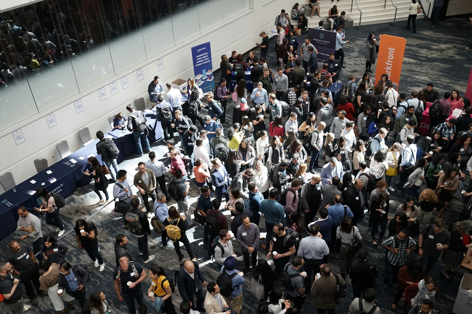 Sales reps working the exhibition floor
